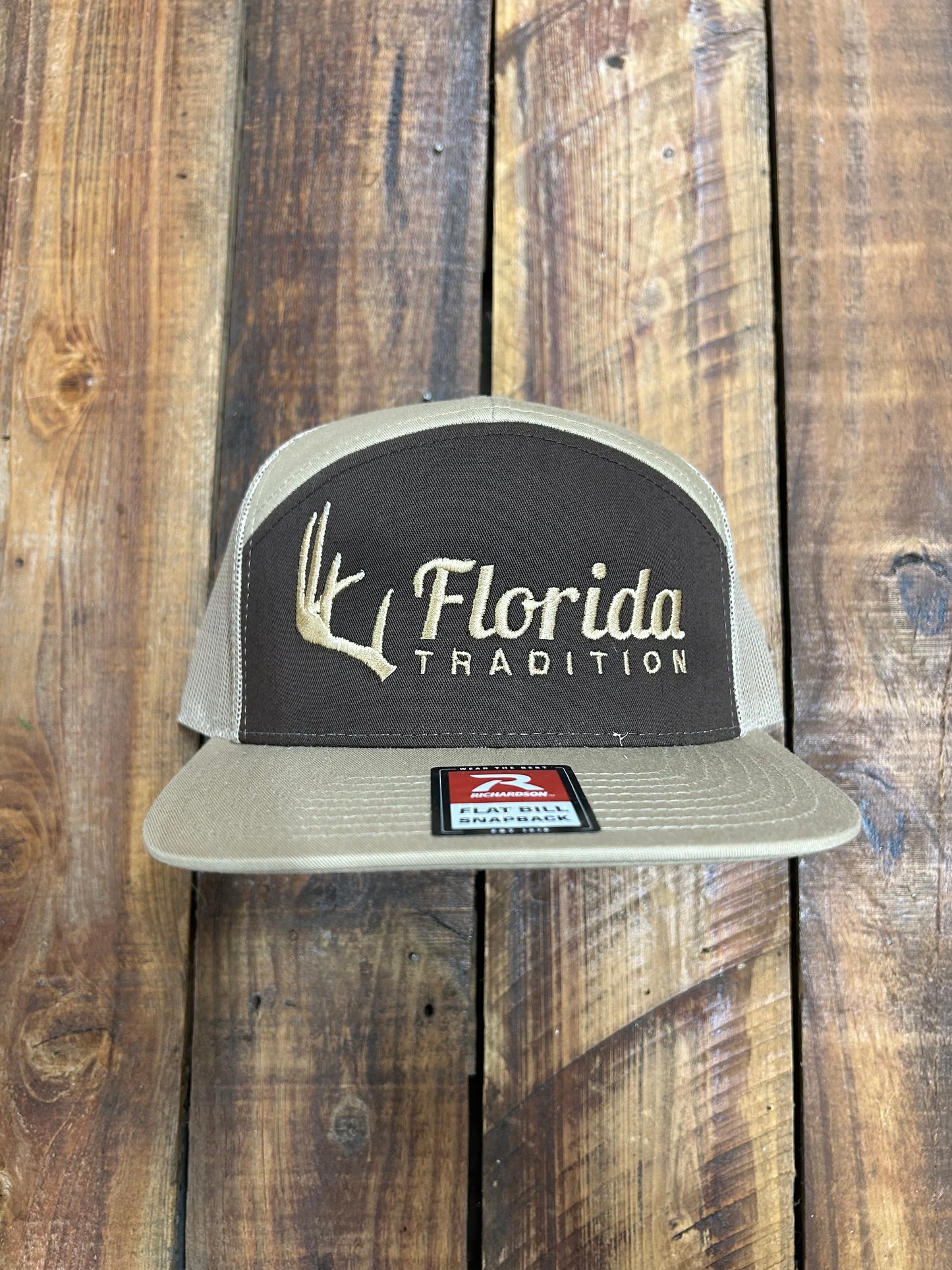 Brown/Khaki Antlers FL Tradition Flat Bill Hat