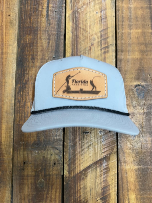 Heather Grey/Black Fishing Boat Leather Patch 112FPR