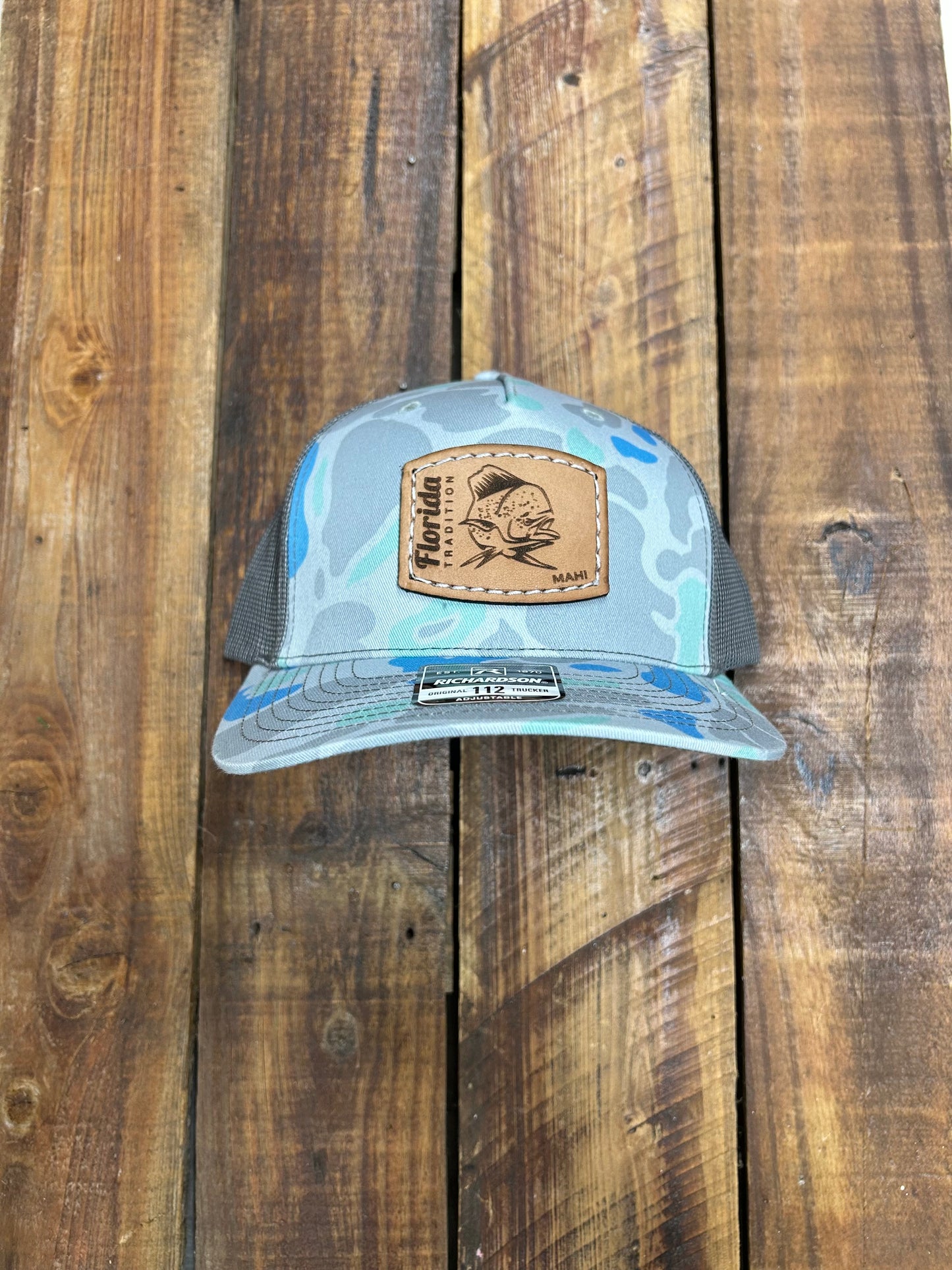 Saltwater Duck Camo/Grey Mahi Leather Patch 112