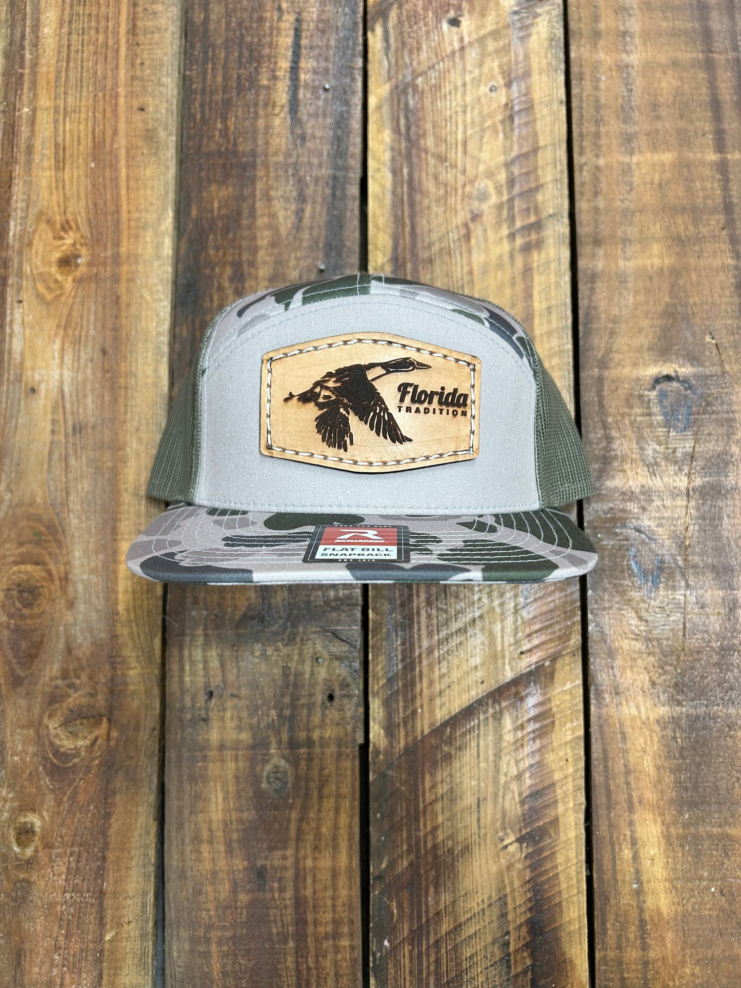 Marsh Duck Camo Mallard 7 Panel Flat Bill