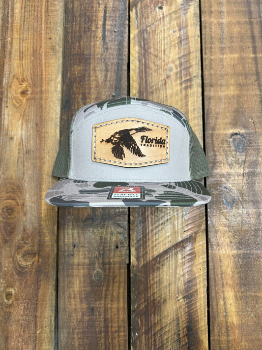 Marsh Duck Camo Mallard 7 Panel Flat Bill