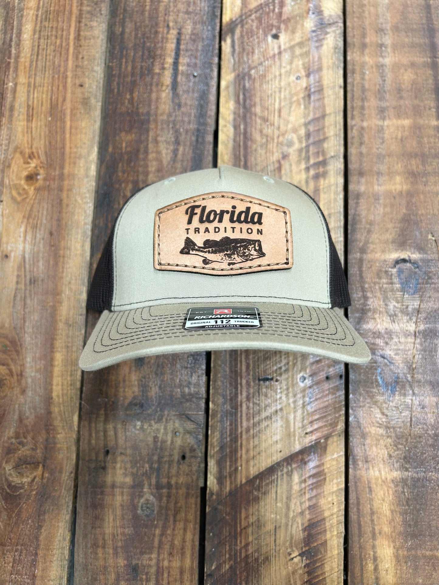 Black/Khaki Bass Leather Patch 112