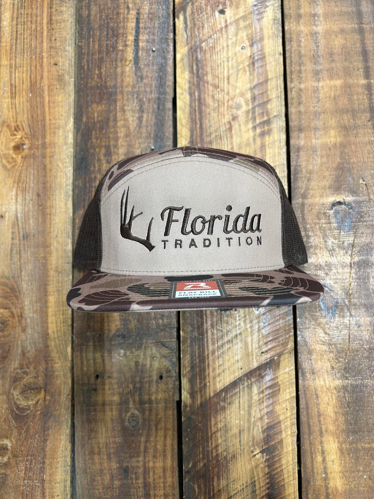 Bark Duck Camo/Khaki Flat Bill FL Tradition Embroidered